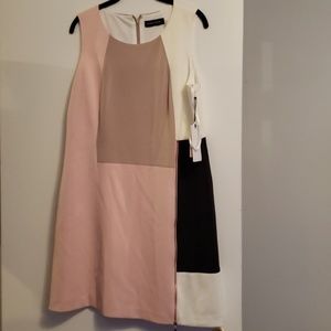 Spring color block sheath dress